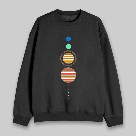 Minimal Solar System Sweatshirt - Geeksoutfit