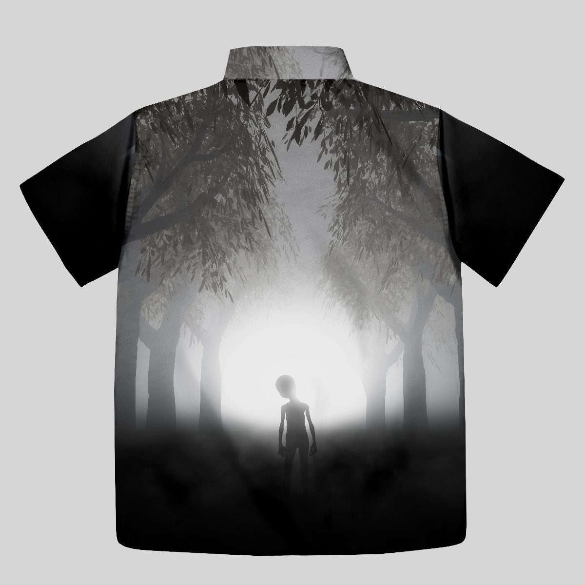 Misty Forest Alien Button Up Pocket Shirt - Geeksoutfit