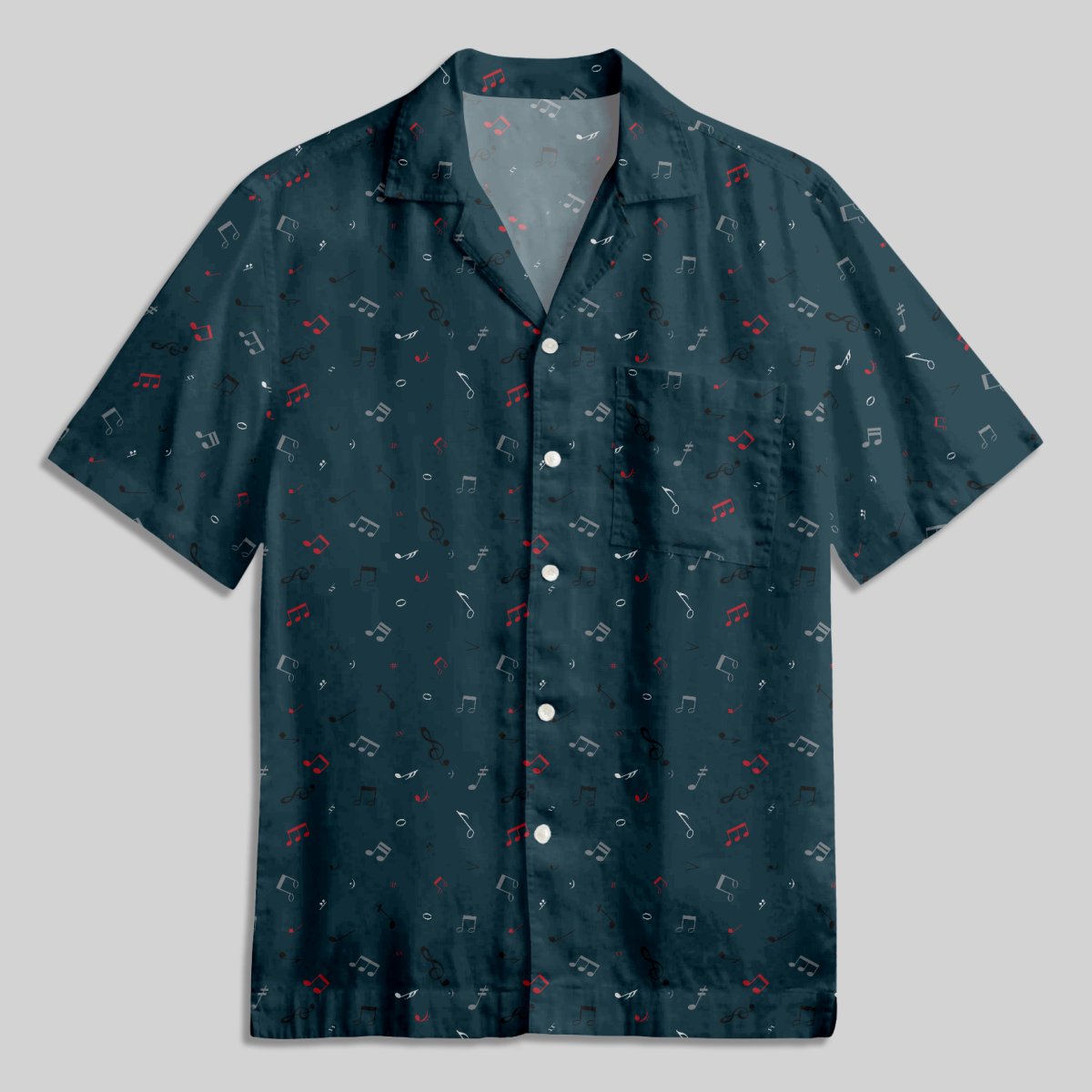 Music Button Up Pocket Shirt - Geeksoutfit