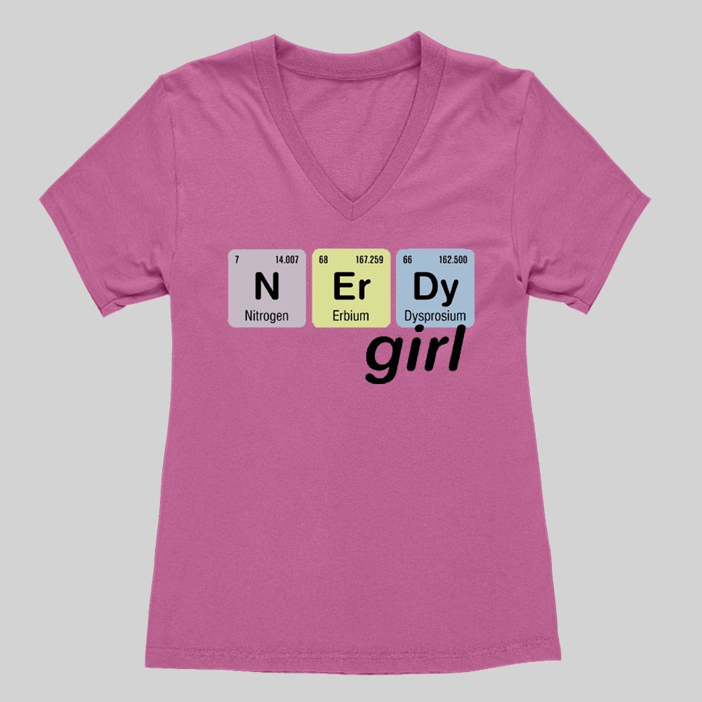 Nerdy Girl Women's V-Neck T-shirt - Geeksoutfit