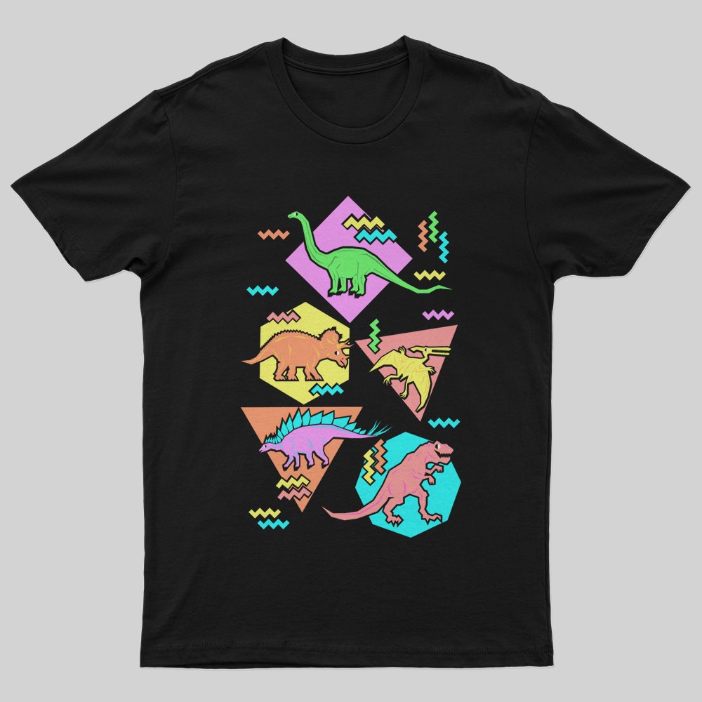 Nineties Dinosaur Pattern T-Shirt - Geeksoutfit