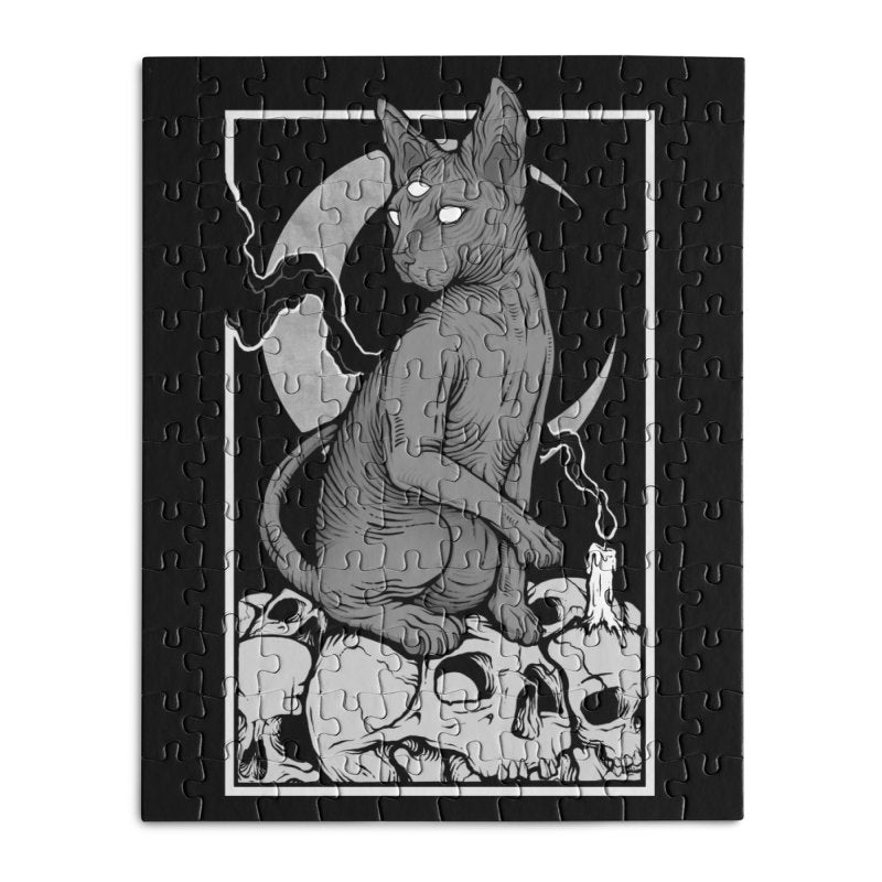 OCCULT CAT-Wooden Jigsaw Puzzle - Geeksoutfit