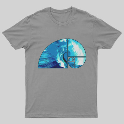 Ocean Wave Fibonacci Spiral T-Shirt - Geeksoutfit
