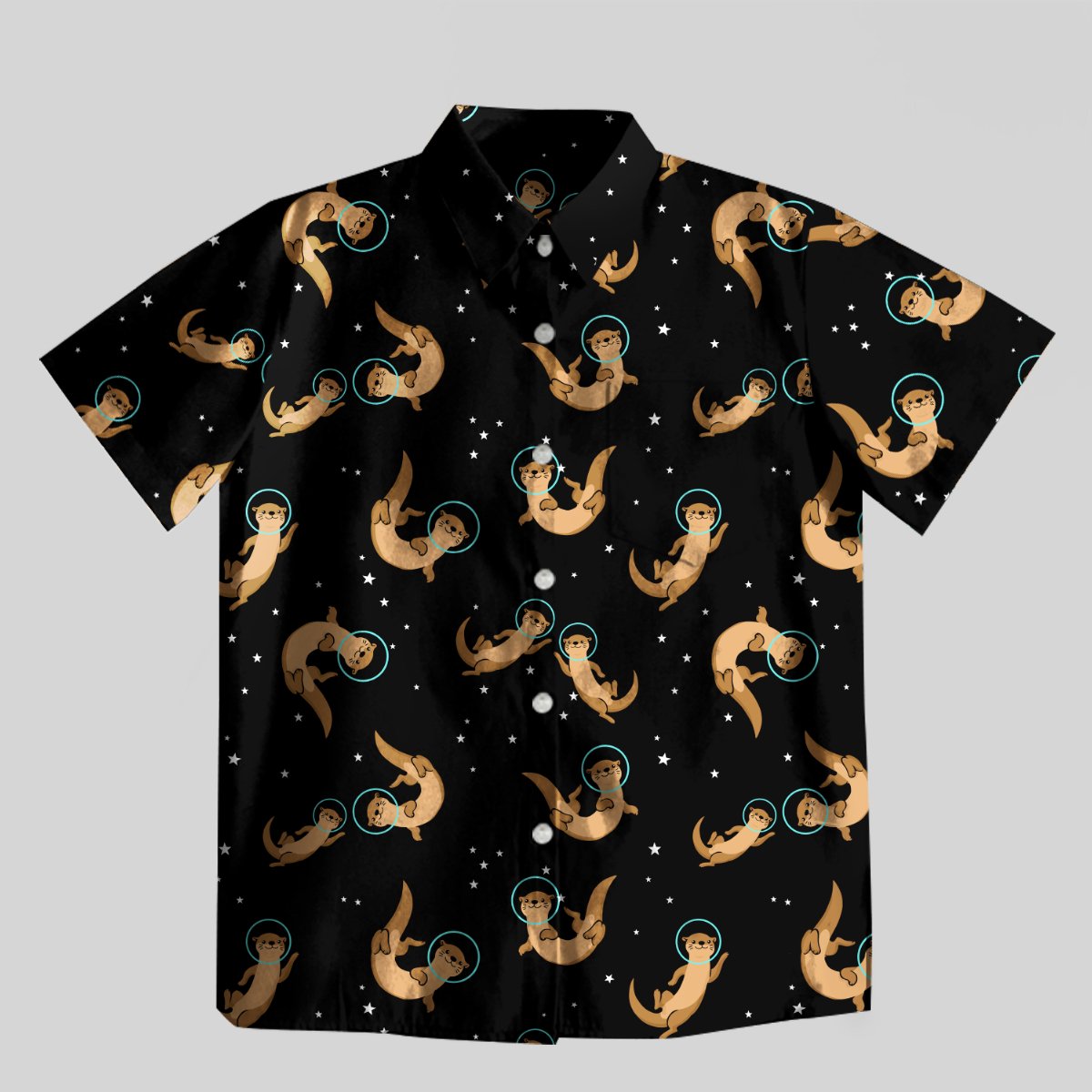 Otter Astronaut Button Up Pocket Shirt - Geeksoutfit