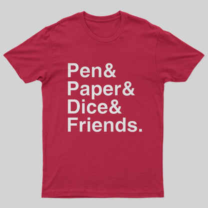Pen Paper Dice Friends T-Shirt - Geeksoutfit