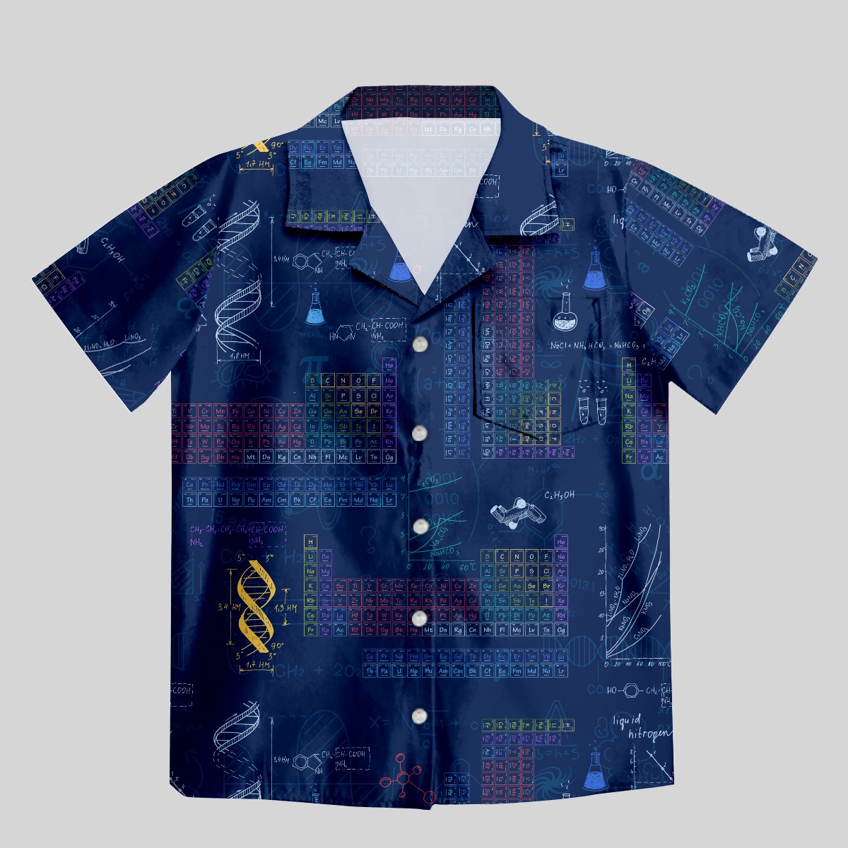 Periodic Table of Chemical Elements Button Up Pocket Shirt - Geeksoutfit