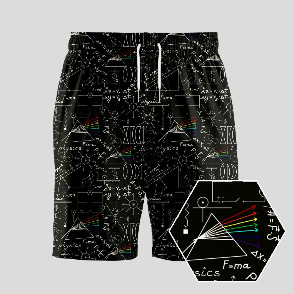 Physics Notebook Geeky Drawstring Shorts - Geeksoutfit