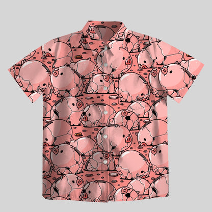 Piggy Bank Button Up Pocket Shirt - Geeksoutfit