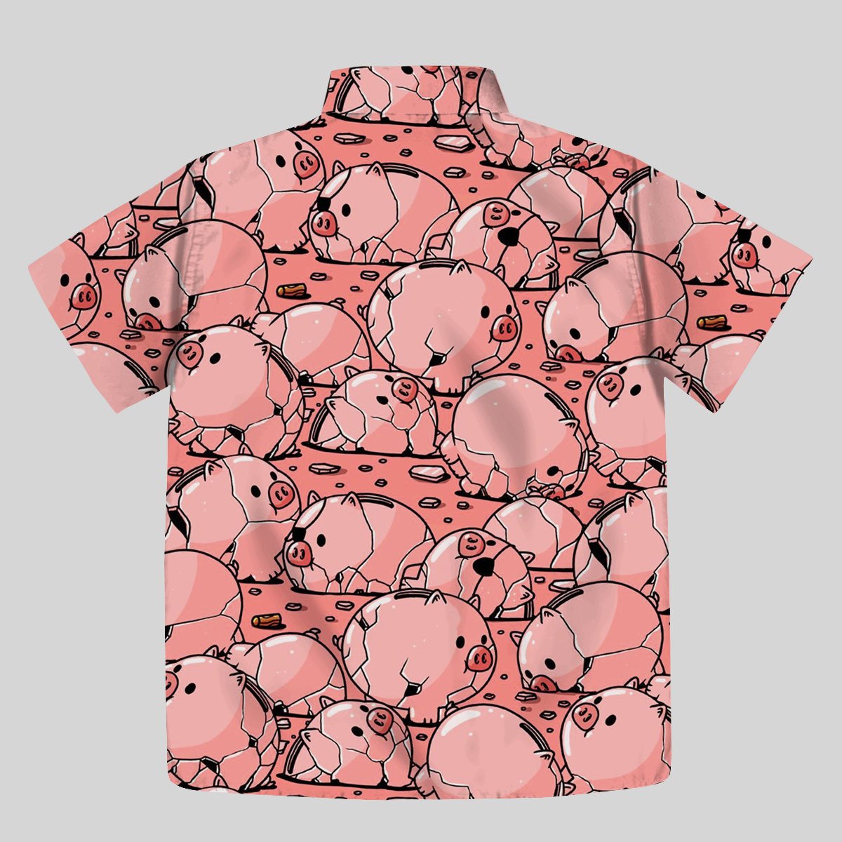 Piggy Bank Button Up Pocket Shirt - Geeksoutfit