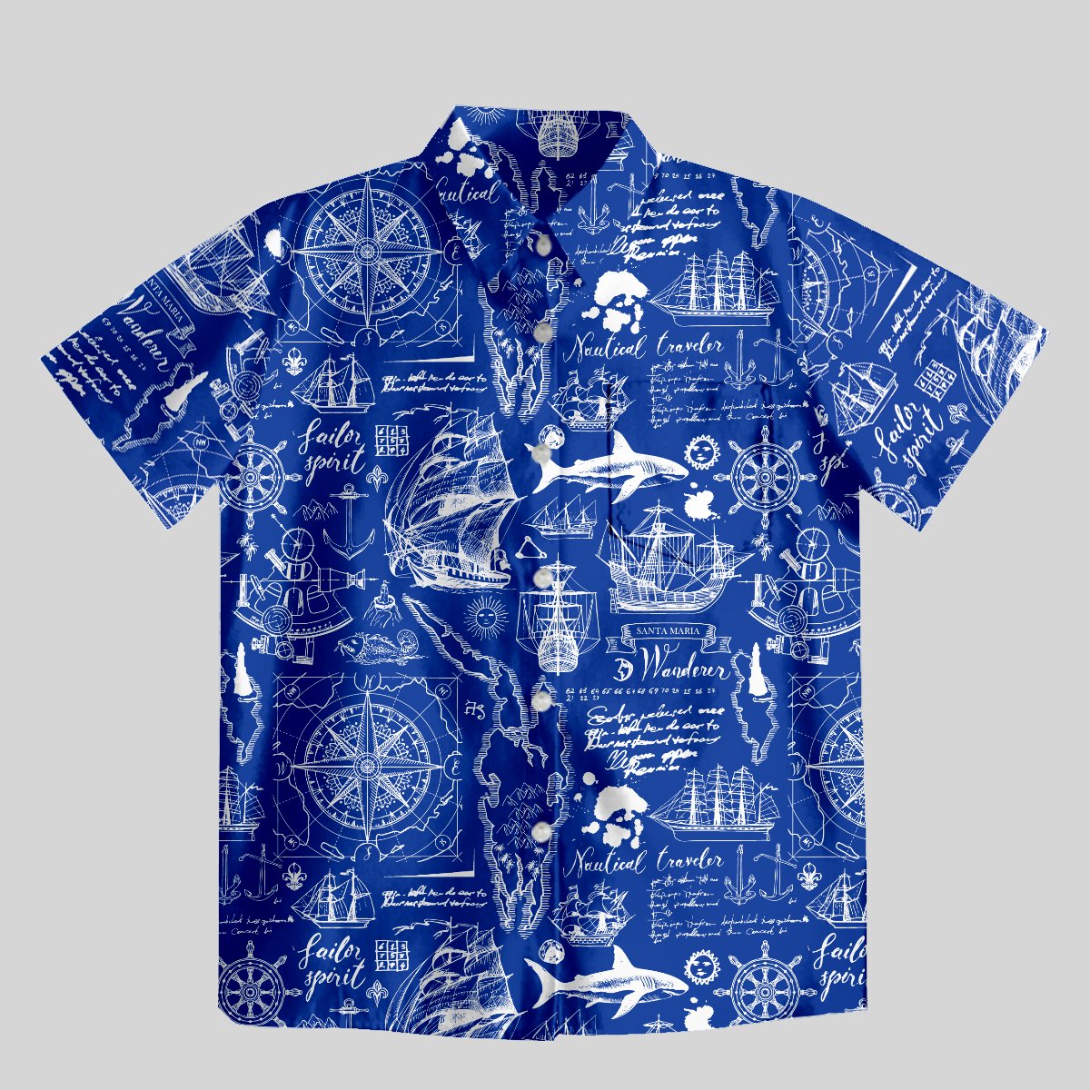 Pirates Dangerous Ocean Button Up Pocket Shirt - Geeksoutfit