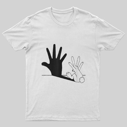 Rabbit Hand Shadow Funny T-Shirt - Geeksoutfit