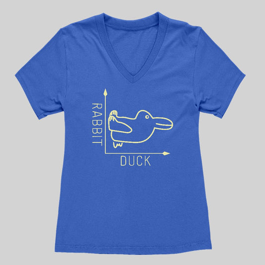 Rabbit or Duck Women's V-Neck T-shirt - Geeksoutfit