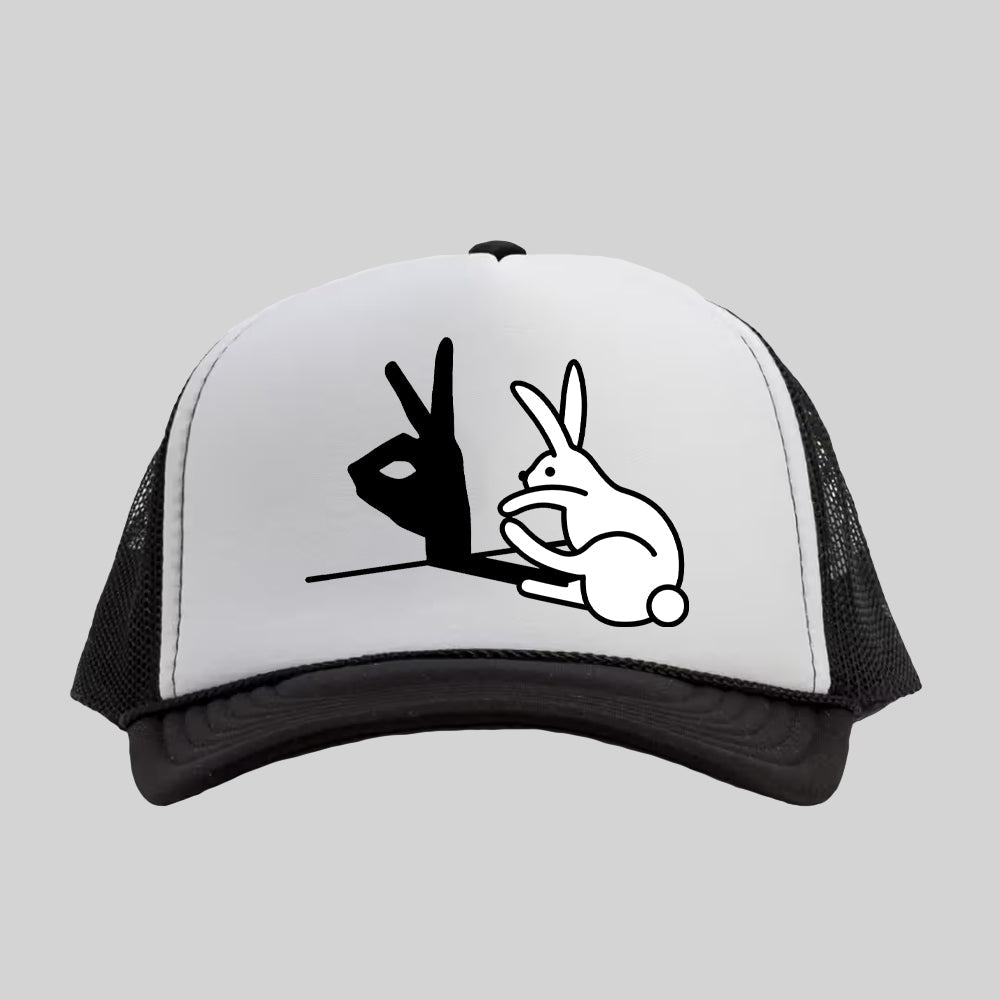 Rabbit Shadow Play Trucker Hat - Geeksoutfit