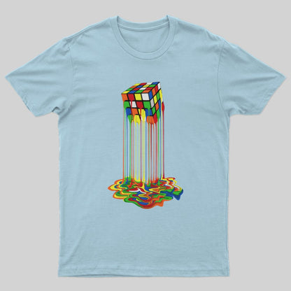 Rainbow Abstraction melted rubix cube T-Shirt - Geeksoutfit