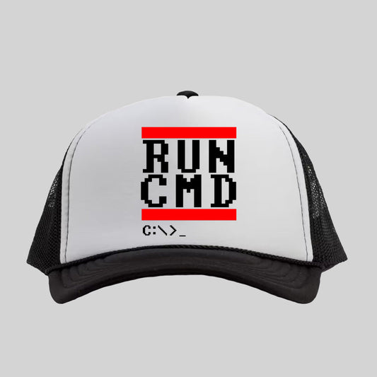 Run Cmd Trucker Hat - Geeksoutfit