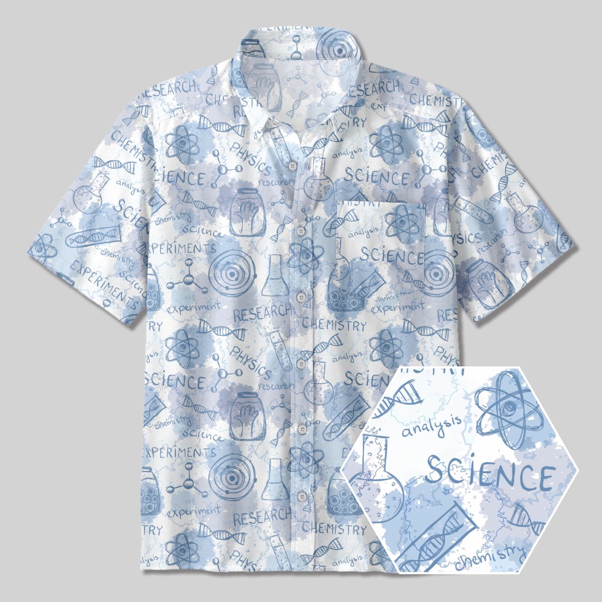 Science Chemistry Experiment Button Up Pocket Shirt - Geeksoutfit