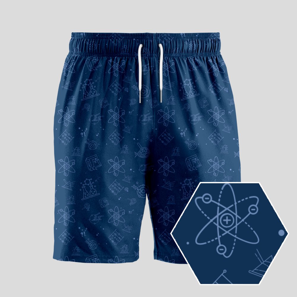 Science Lab Navy Blue Geeky Drawstring Shorts - Geeksoutfit
