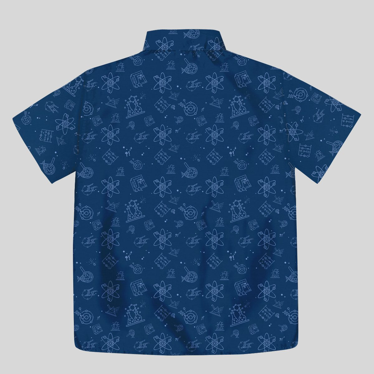 Science Lab Navy Blue Science Button Up Pocket Shirt - Geeksoutfit