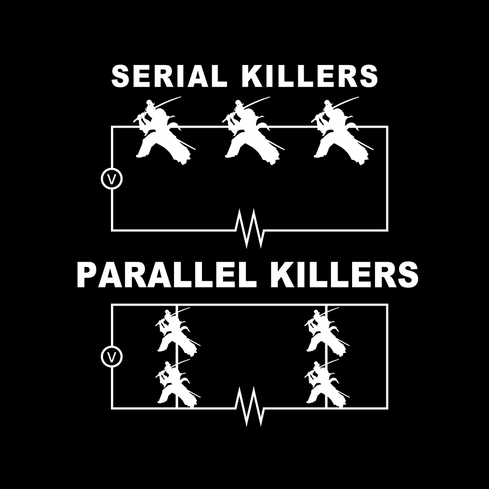 Serial Killers VS Parallel Killers Circuit Diagram T-Shirt - Geeksoutfit