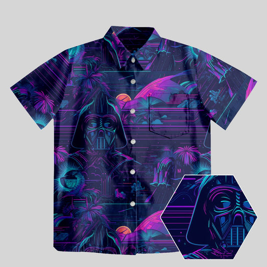 Sith Vapor Wave Button Up Pocket Shirt - Geeksoutfit