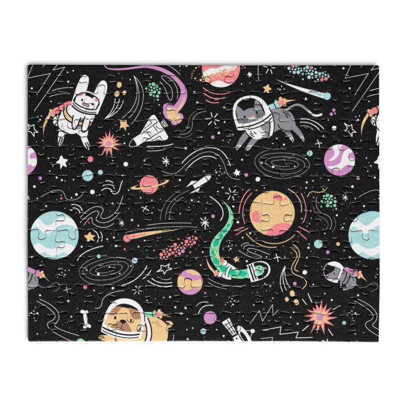 SPACE PETS-Wooden Jigsaw Puzzle - Geeksoutfit