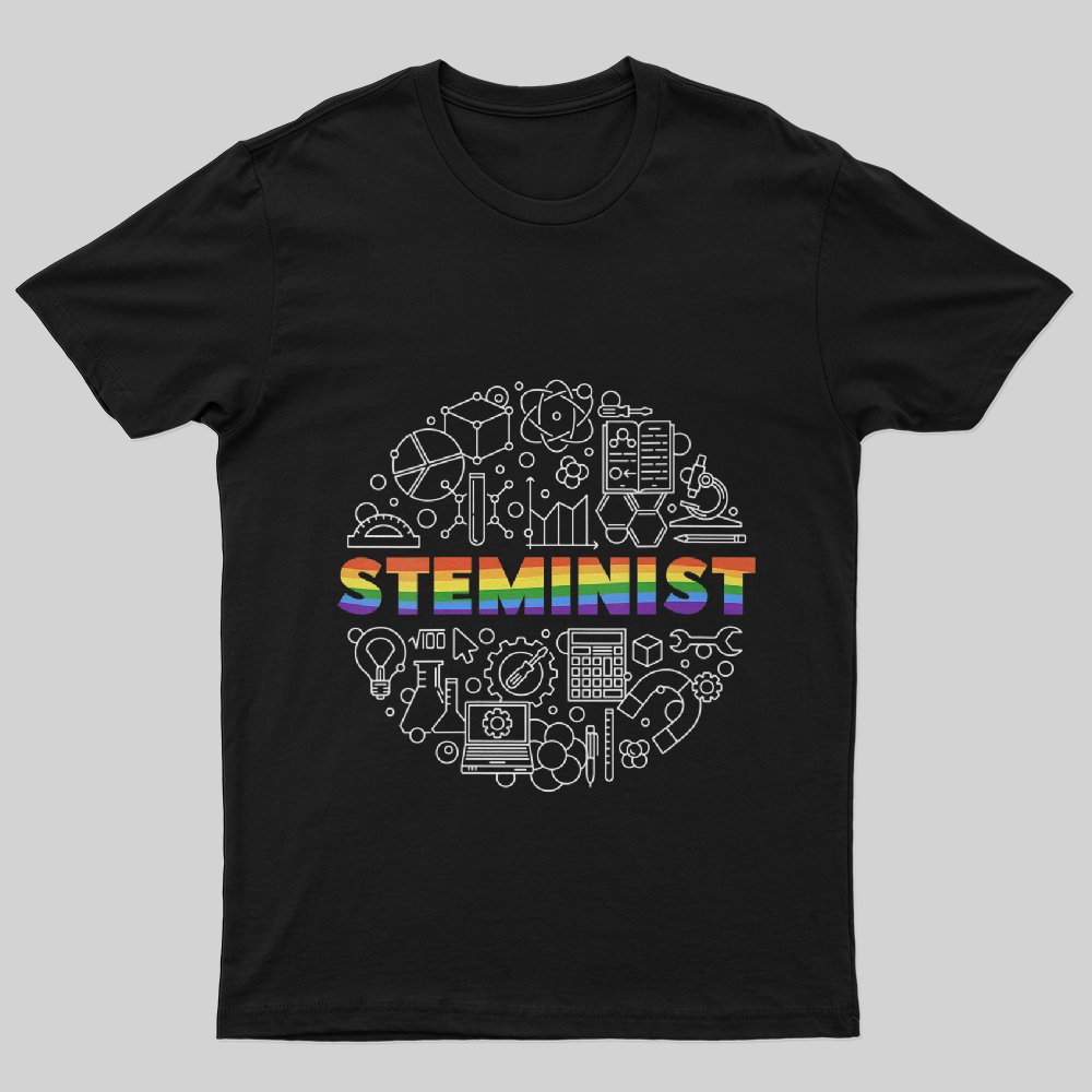 Steminist Equality LGBT Rainbow Flag STEM Gay Pride T-Shirt - Geeksoutfit