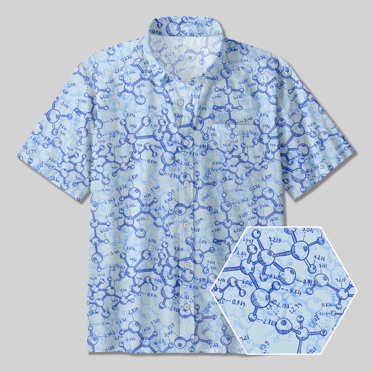 Stereochemical Formula Button Up Pocket Shirt - Geeksoutfit