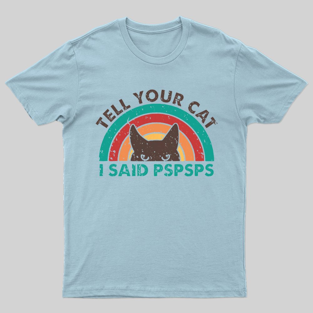 Tell Your Cat Top Retro Cat Rainbow T-shirt - Geeksoutfit
