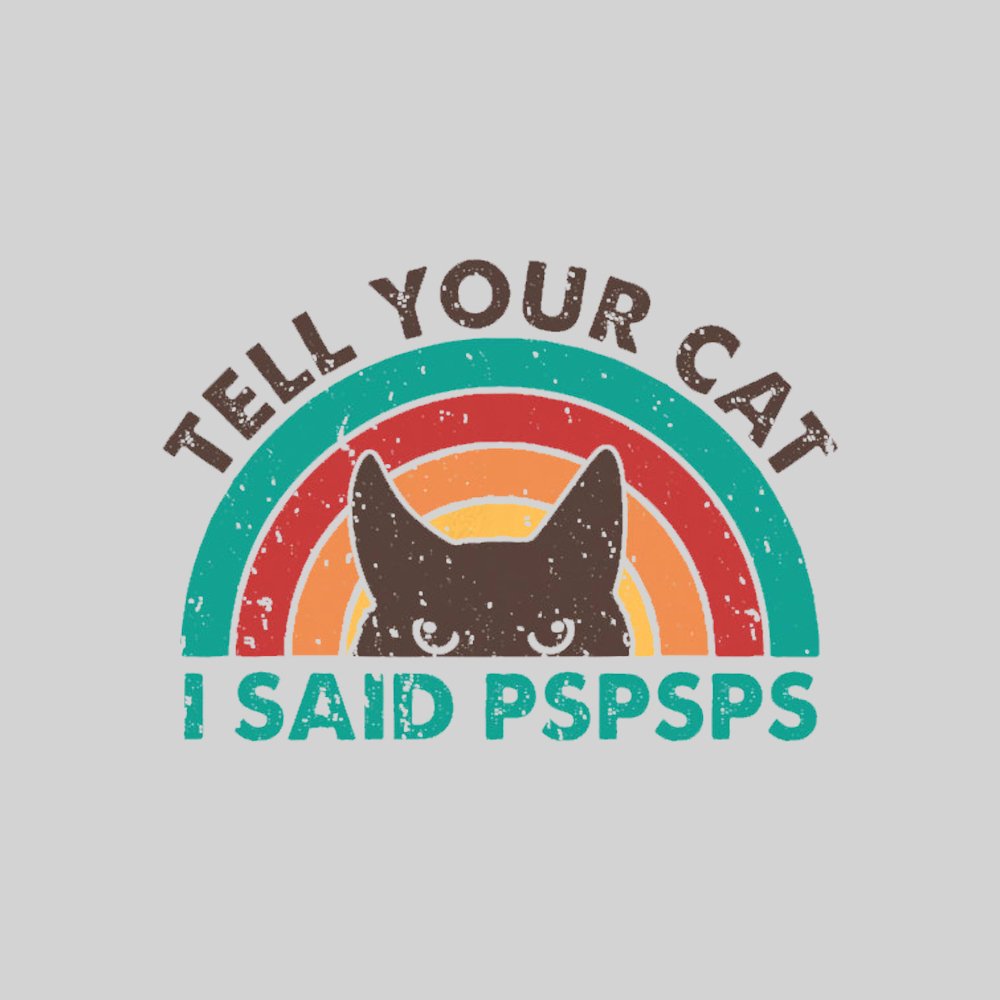 Tell Your Cat Top Retro Cat Rainbow T-shirt - Geeksoutfit