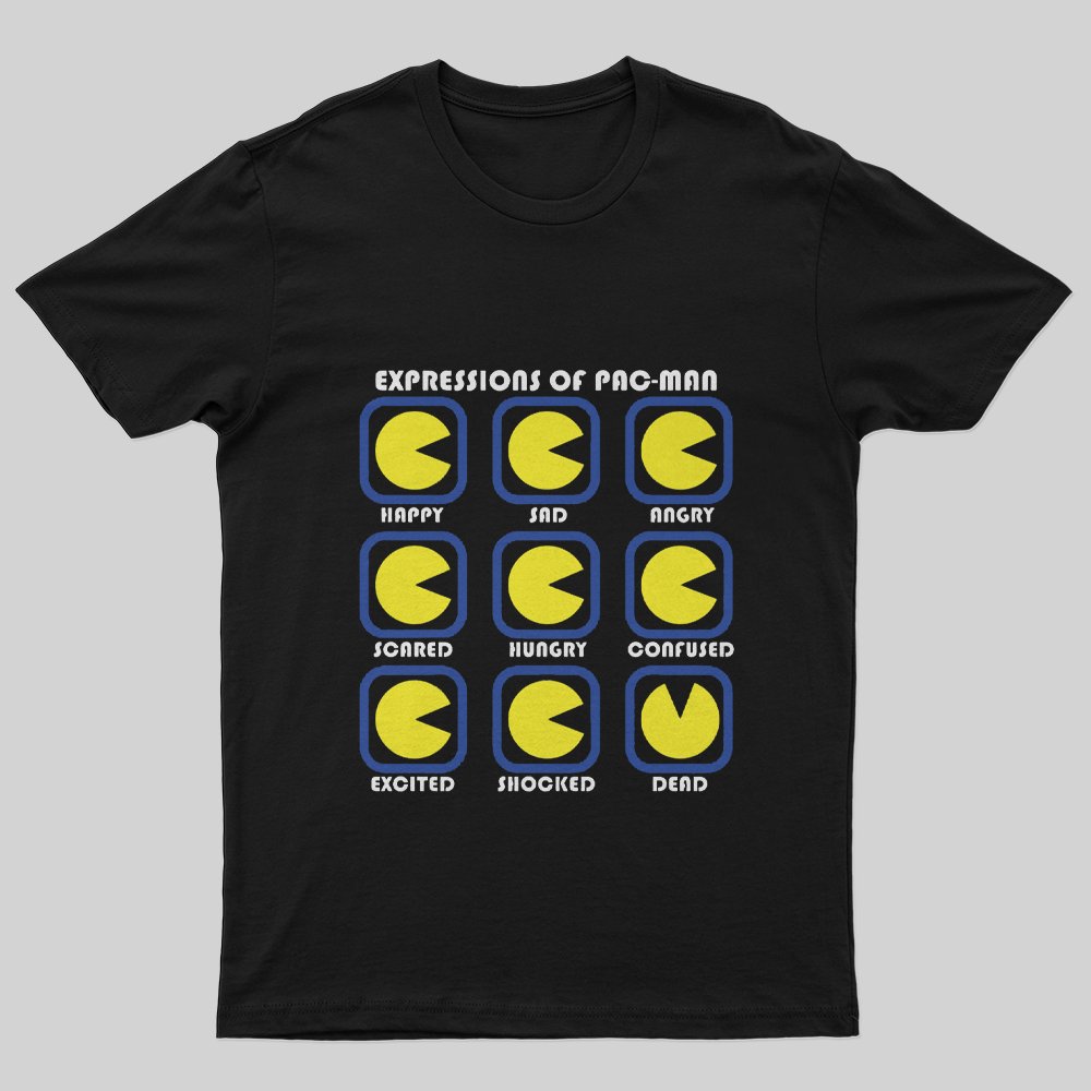 The Expressions of Pac-Man T-Shirt - Geeksoutfit