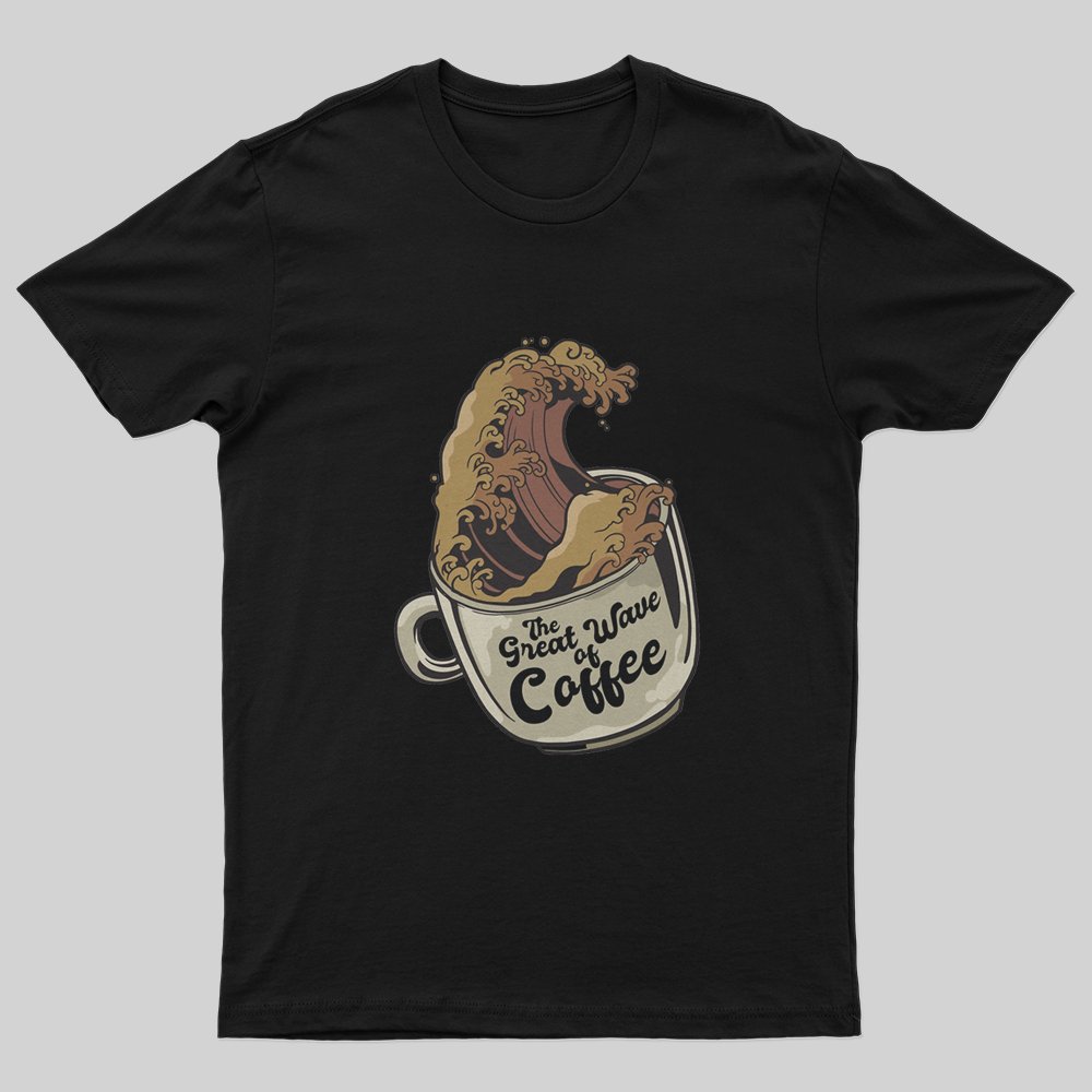 The Great Wave Of Coffee T-Shirt - Geeksoutfit
