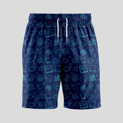 The Hitchhiker's Guide to the Galaxy Navy Geeky Drawstring Shorts - Geeksoutfit