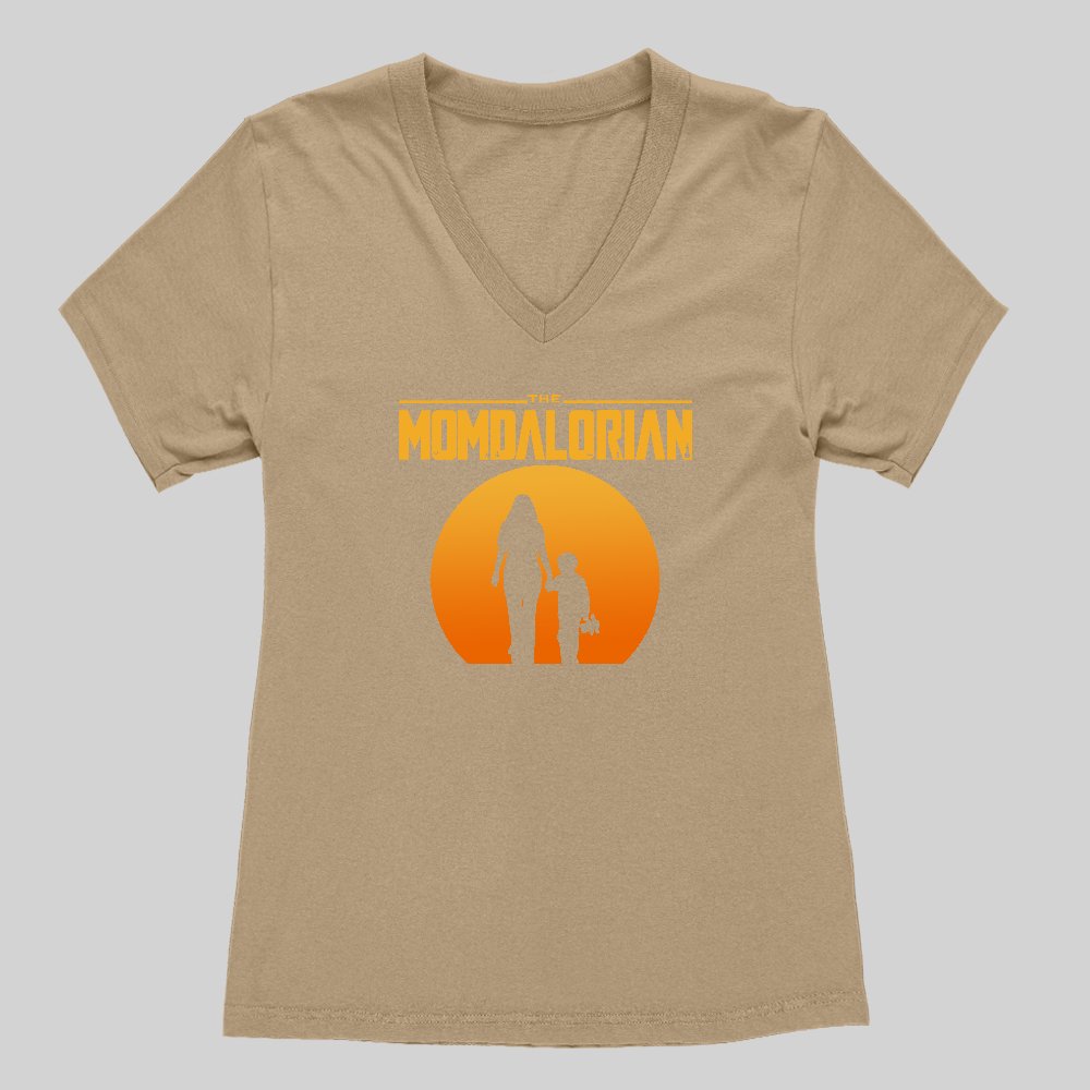 The Momdalorian Women's V-Neck T-shirt - Geeksoutfit