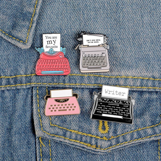 Vintage Typewriters Enamel Pins - Geeksoutfit