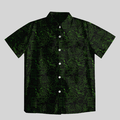 Virus Dark Green Button Up Pocket Shirt - Geeksoutfit