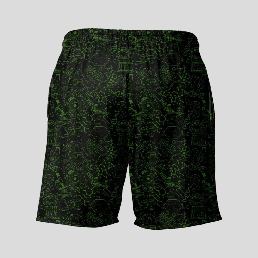 Virus Dark Green Geeky Drawstring Shorts - Geeksoutfit